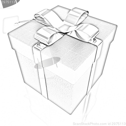 Image of Leather gift-box with gold ribbon