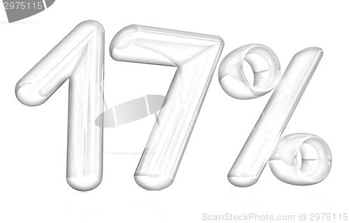 Image of 3d red "17" - seventeen percent