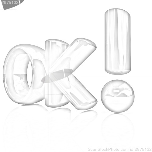 Image of 3d redl text "OK"
