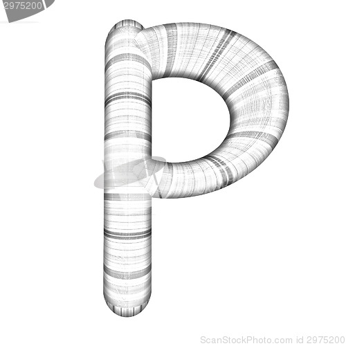 Image of Wooden Alphabet. Letter "P" on a white