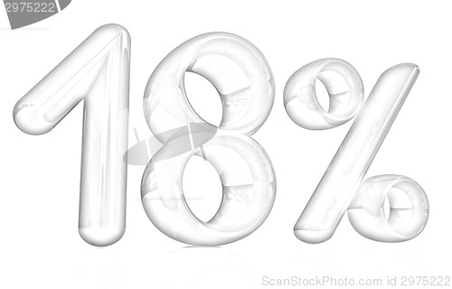 Image of 3d red "18" - eighteen percent