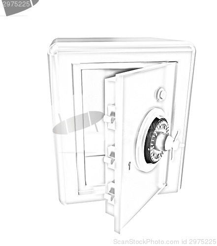 Image of Security metal safe with empty space inside 