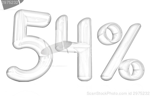 Image of 3d red "54" - fifty four percent