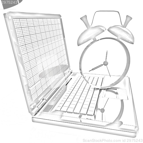 Image of Notebook and clock 