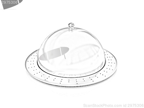 Image of Restaurant cloche isolated on white background 