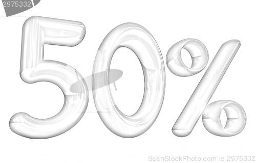 Image of 3d red "50" - fifty percent