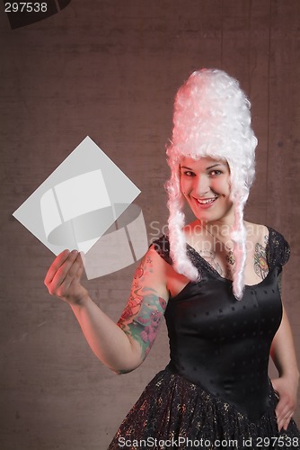Image of woman holds letter