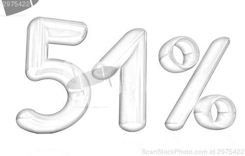 Image of 3d red "51" - fifty one percent