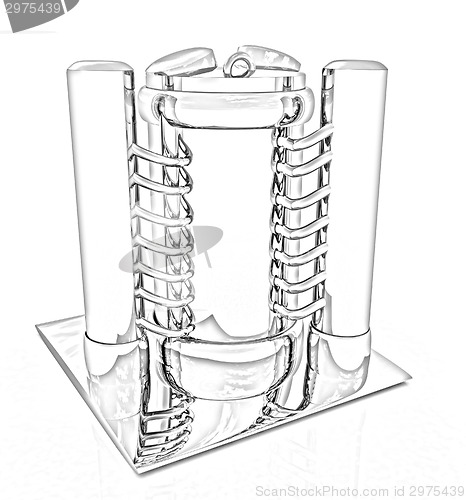 Image of Abstract chrome metal pressure vessel