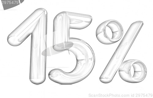 Image of 3d red "15" - fifteen percent