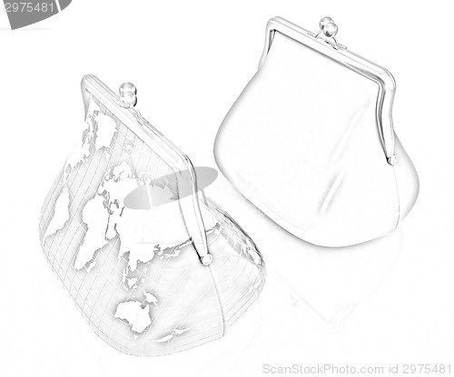 Image of Purse Earth and purses. On-line concept