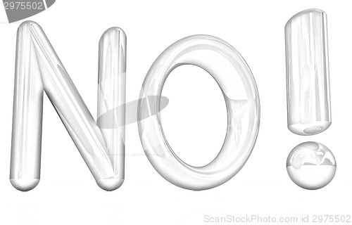 Image of 3d Red text " No!"