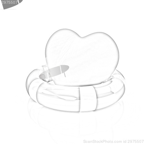 Image of Heart and life belt. Concept of life-saving