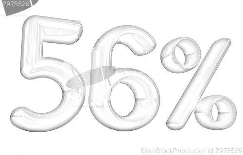 Image of 3d red "56" - fifty six percent