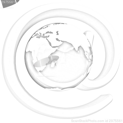 Image of Glossy icon with mail for Earth