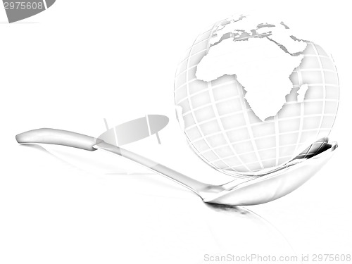 Image of Blue earth on spoon