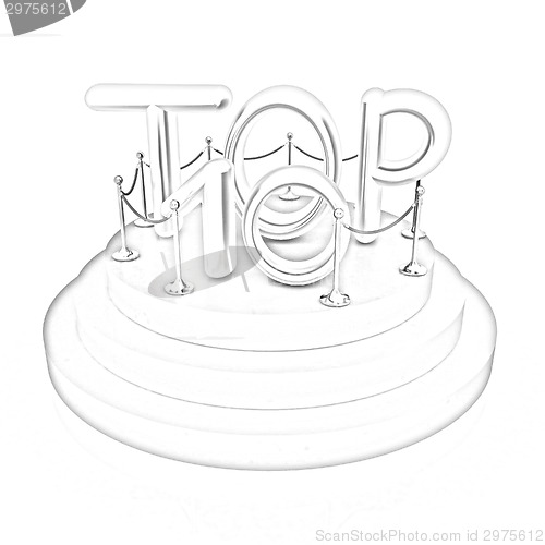 Image of Top ten icon on white background. 3d rendered image 