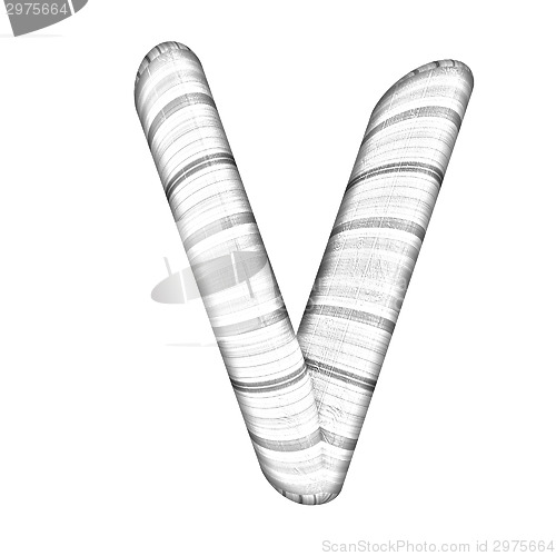 Image of Wooden Alphabet. Letter "V" on a white