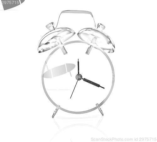 Image of 3D illustration of gold alarm clock icon