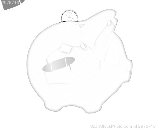 Image of piggy bank and falling coins