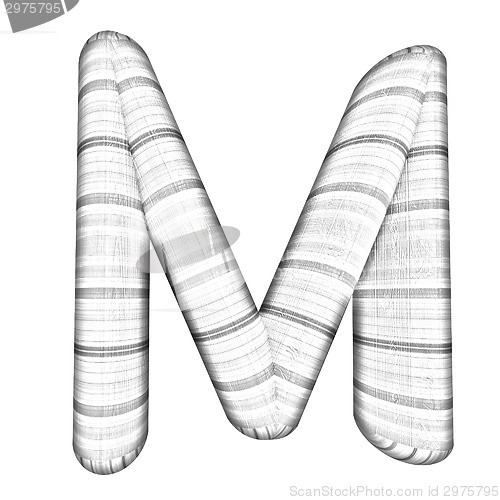 Image of Wooden Alphabet. Letter "M" on a white