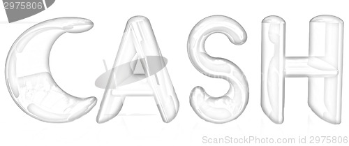 Image of 3d illustration of text 'cash'