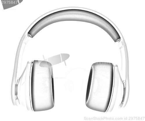 Image of 3d illustration of blue headphones