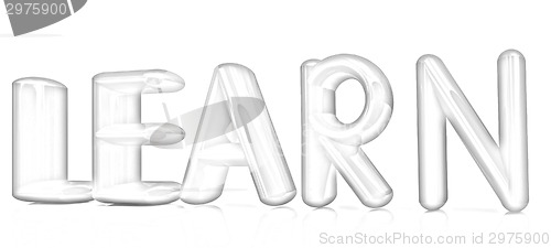 Image of 3d red text "learn"