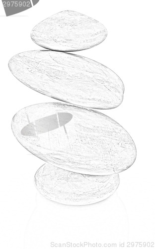 Image of Glossy spa stones. 3d icon 