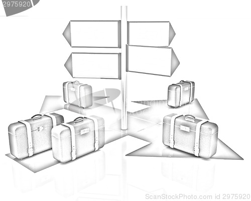 Image of The concept of distribution of luggage at the airport 