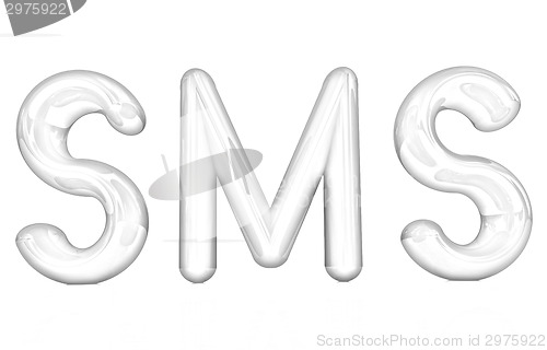 Image of 3d red text "sms"