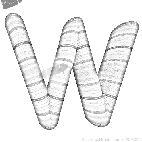 Image of Wooden Alphabet. Letter "W" on a white