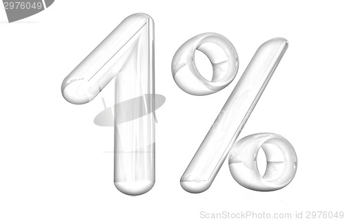 Image of 3d red "1" - one percent