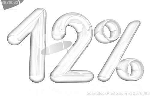 Image of 3d red "12" - twelve percent