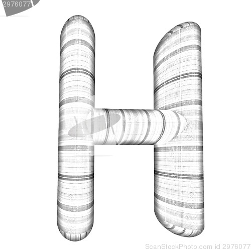 Image of Wooden Alphabet. Letter "H" on a white