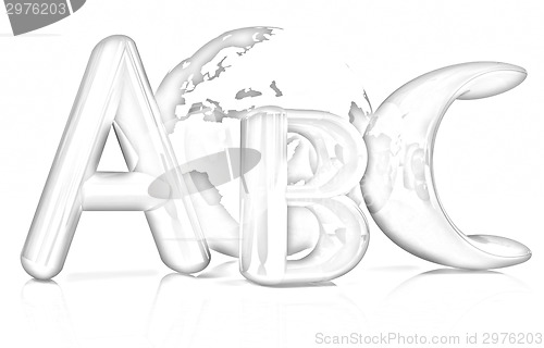 Image of abc text and earth