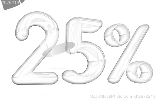 Image of 3d red "25" - twenty five percent