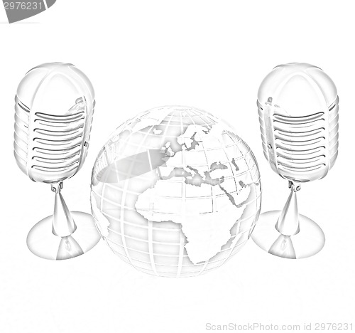 Image of Global online with earth and mics