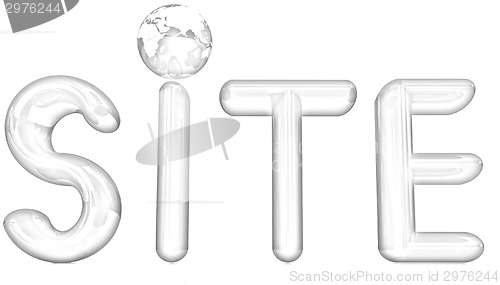 Image of 3d illustration text 'site'