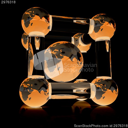 Image of Abstract molecule model of the Earth