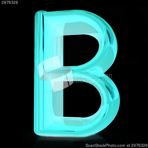 Image of Alphabet on black background. Letter "B"