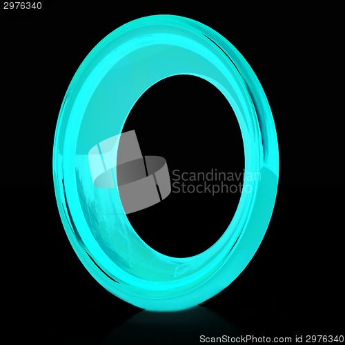 Image of Alphabet on black background. Letter "O"