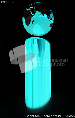 Image of Alphabet on black background. Letter "I"