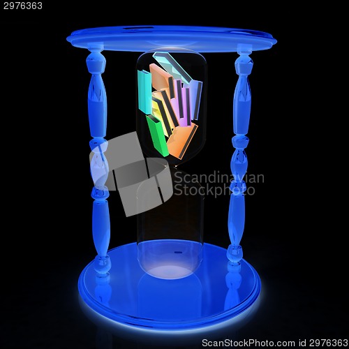 Image of 3d hourglass with the books inside