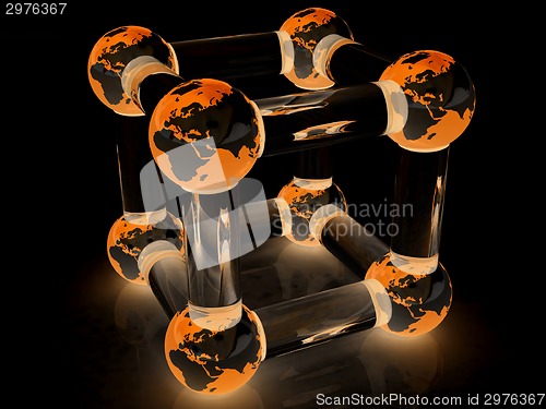 Image of Abstract molecule model of the Earth