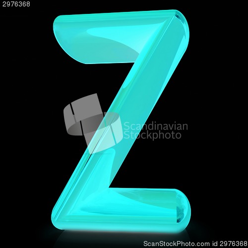 Image of Alphabet on black background. Letter "Z"