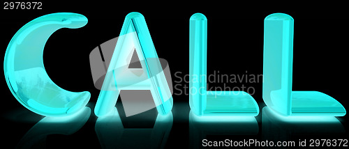 Image of 3d illustration of text 'call'