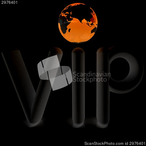 Image of Word VIP with 3D globe