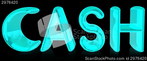 Image of 3d illustration of text 'cash'