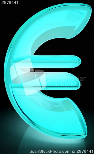 Image of 3d illustration of text 'euro'